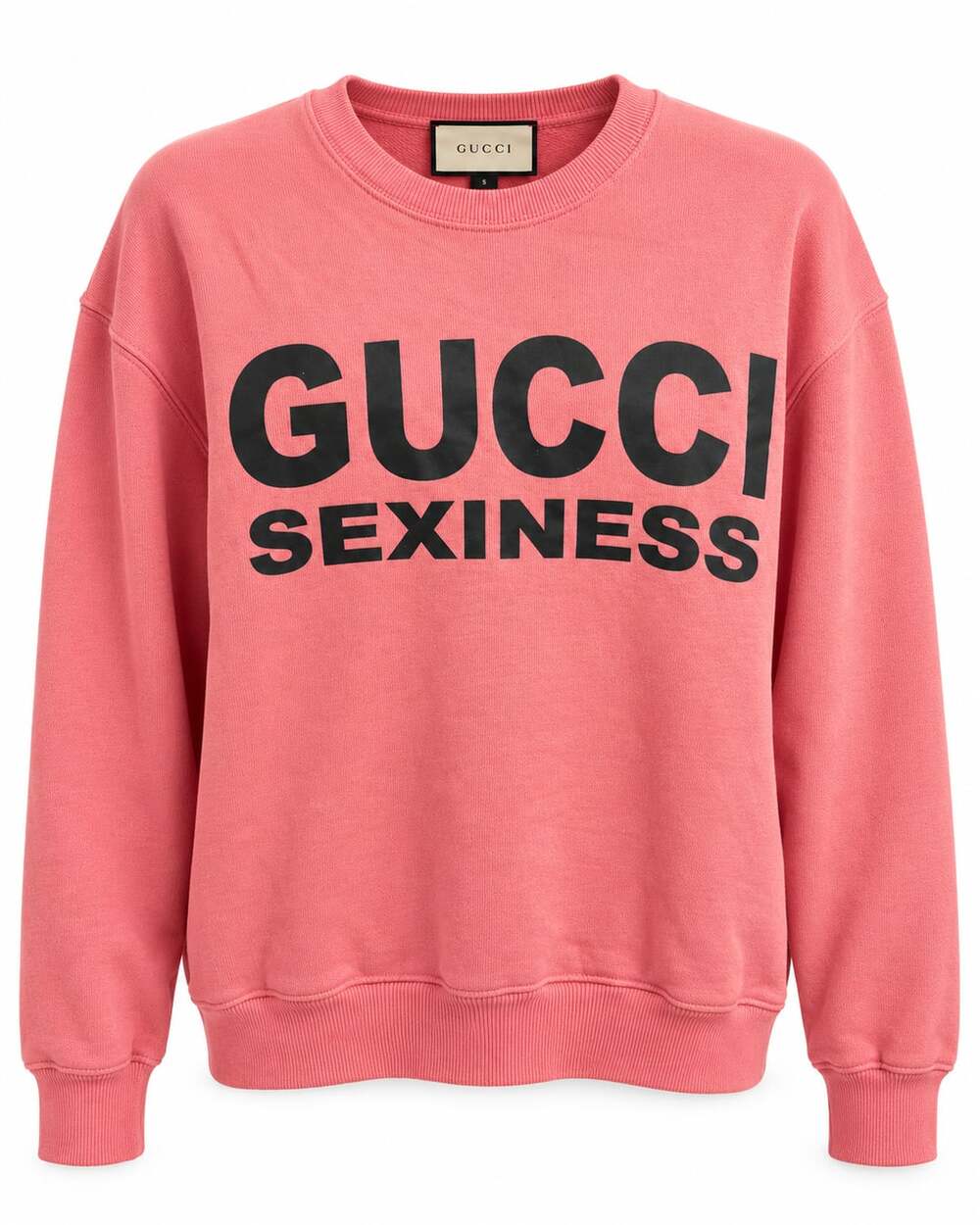 Gucci Sexiness Logo Sweatshirt Size S Pink Cotton Crewneck